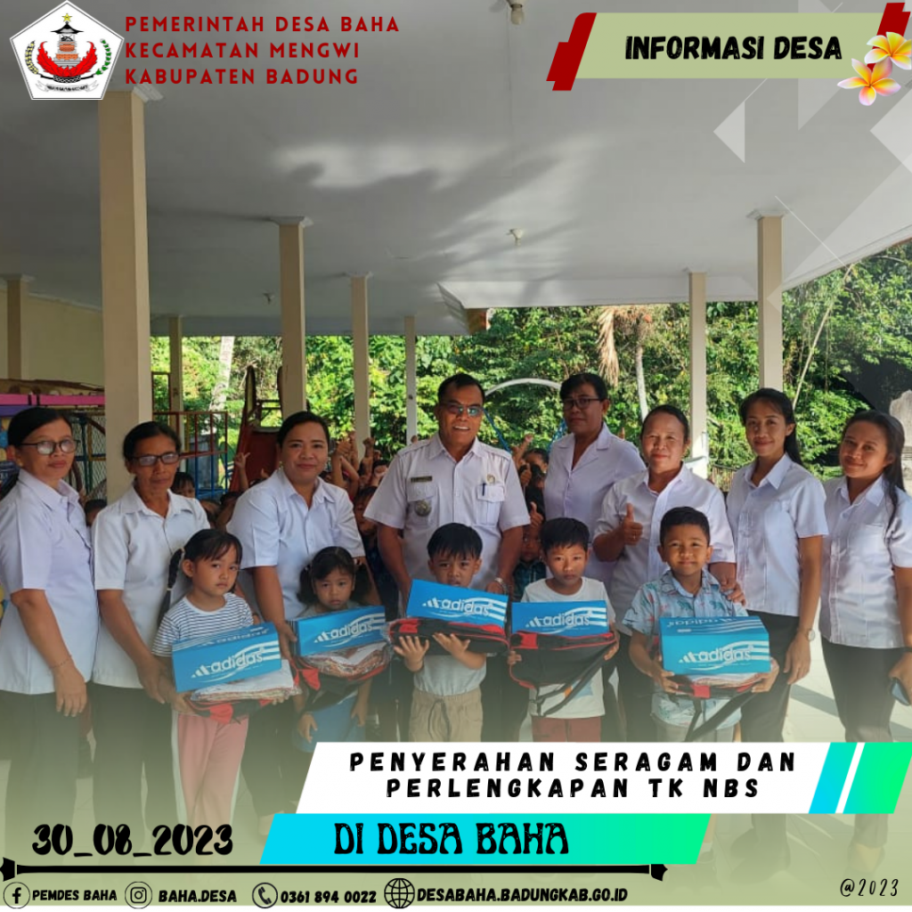 PENYERAHAN SERAGAM DAN PERLENGKAPAN SEKOLAH MURID TK NARA BUDHI SUARI